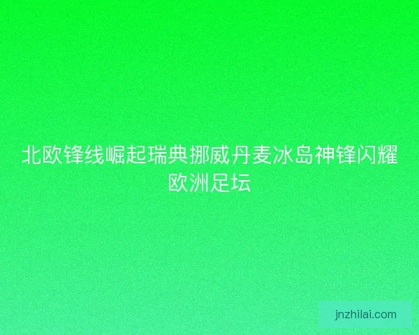 北欧锋线崛起瑞典挪威丹麦冰岛神锋闪耀欧洲足坛